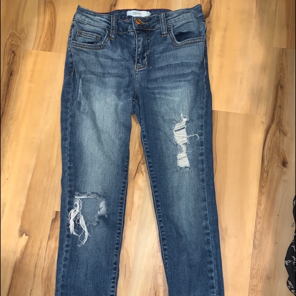 distressed jeans